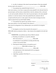 Form 171-303P Petition for Leave to Settle Cause of Action for Minor Plaintiff - Lake County, Illinois, Page 2