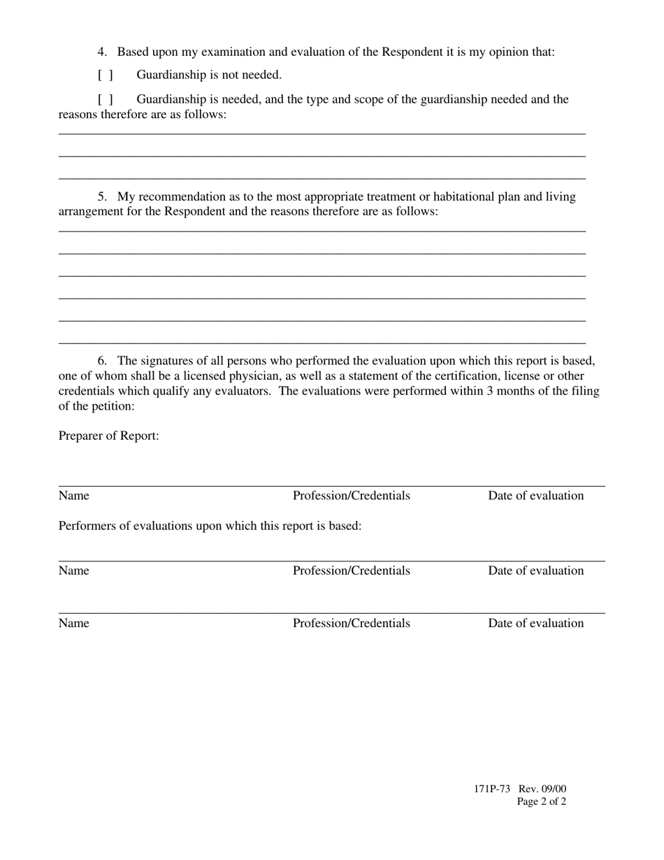 Form 171P-73 Report (Medical) - Lake County, Illinois, Page 2