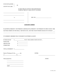 Document preview: Form 171-296 Judgment Order - Lake County, Illinois