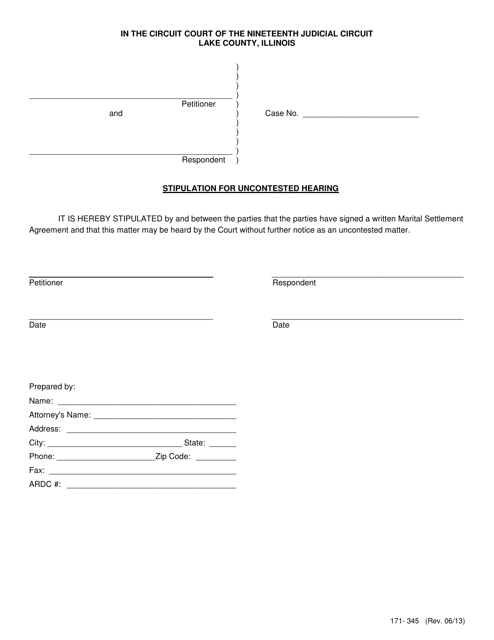 Form 171-345  Printable Pdf