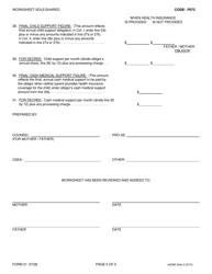 Form 21 (E5360) Child Support Computation Worksheet Sole Residential Parent or Shared Parenting Order - Franklin County, Ohio, Page 5