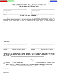 Document preview: Form E5252 Memorandum of Agreement - Franklin County, Ohio