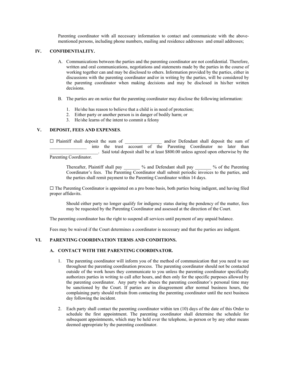 Order Appointing Parenting Coordinator - Franklin County, Ohio, Page 3