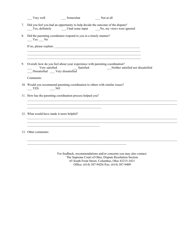 Parenting Coordination Participant Survey - Franklin County, Ohio, Page 2