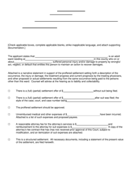 Form 22.5 Application to Settle a Claim of an Adult Ward - Warren County, Ohio