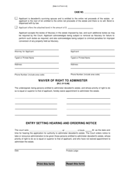 Form 4.0 Application for Authority to Administer Estate - Warren County, Ohio, Page 2