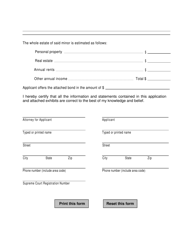Form 16.0 Application for Appointment of Guardian of Minor - Warren County, Ohio, Page 2