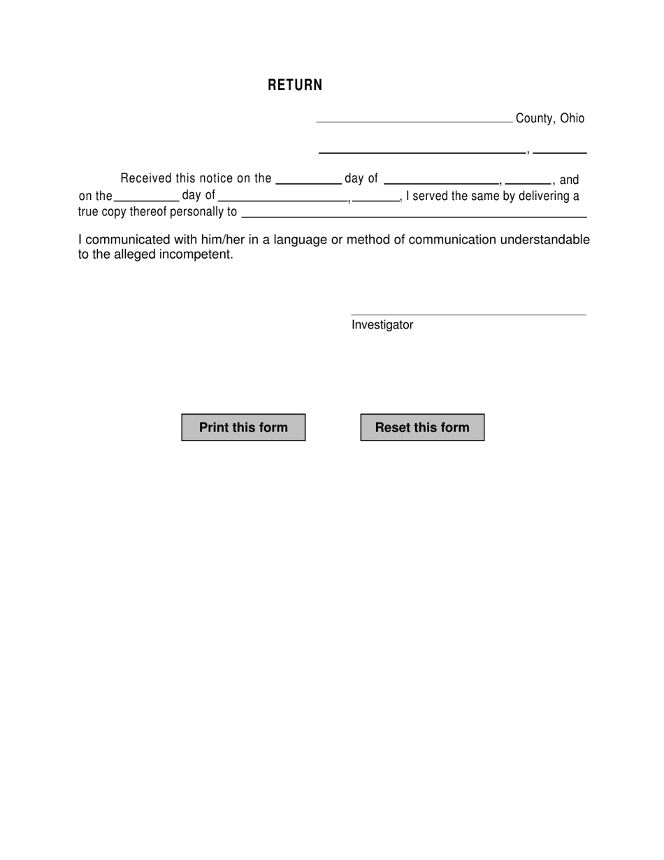 Form 17.3 Notice to Prospective Ward of Application and Hearing - Warren County, Ohio, Page 2