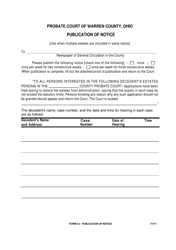 Document preview: Form 5.5 Publication of Notice - Warren County, Ohio