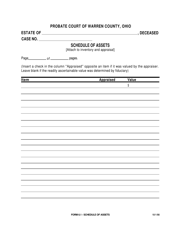 Form 6.1 Schedule of Assets - Warren County, Ohio