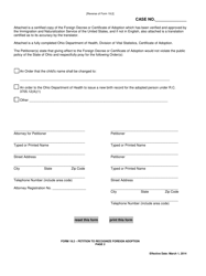 Form 19.2 Petition to Recognize Foreign Adoption - Warren County, Ohio, Page 2