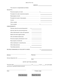 Form 13.0 Fiduciary&#039;s Account - Warren County, Ohio, Page 2
