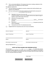 Form 22.0 Application to Settle a Minor&#039;s Claim - Warren County, Ohio, Page 2