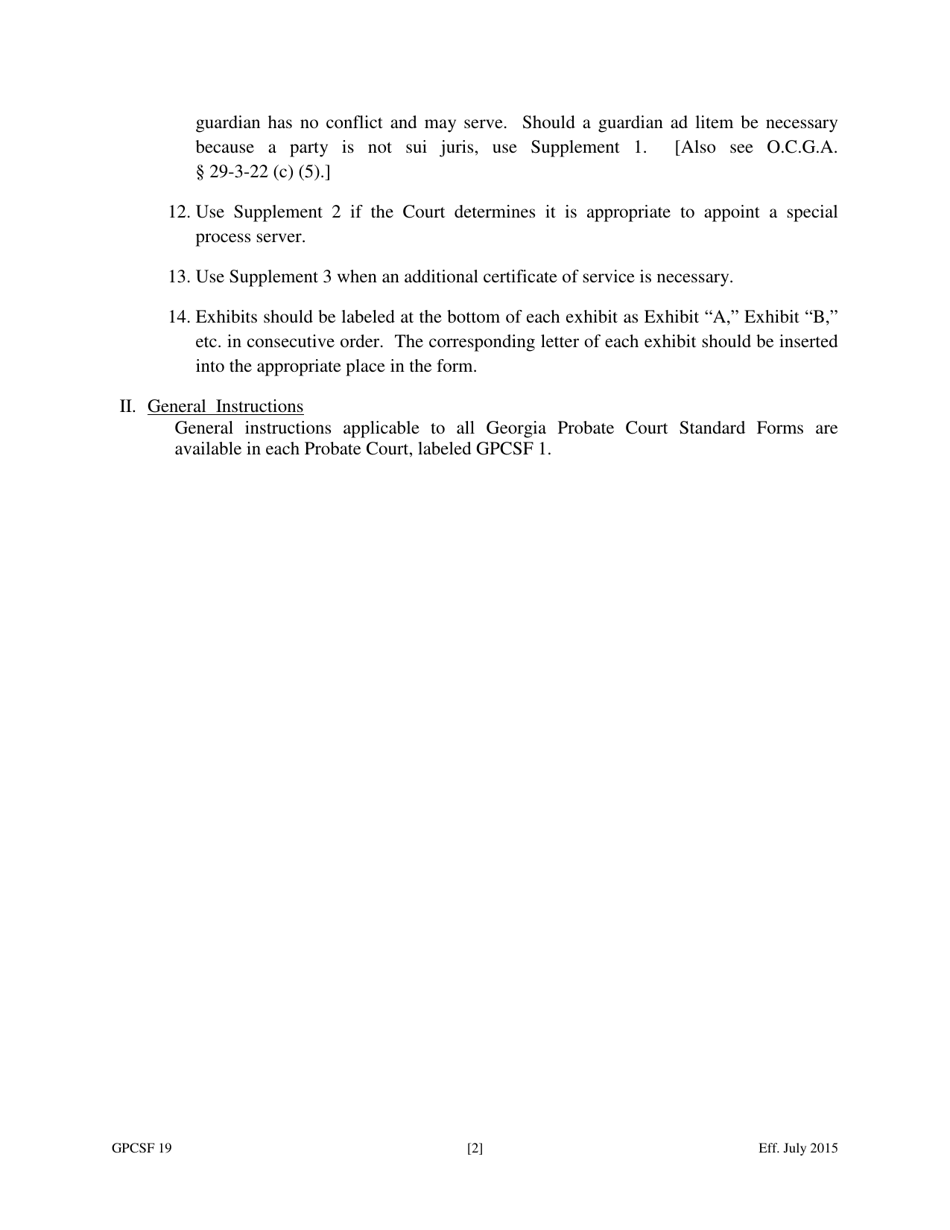 Form GPCSF19 Petition to Compromise Doubtful Claim of Minor or Adult Ward - Georgia (United States), Page 2