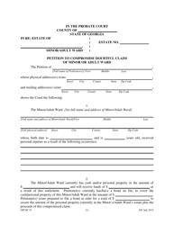 Form GPCSF19 Petition to Compromise Doubtful Claim of Minor or Adult Ward - Georgia (United States), Page 3