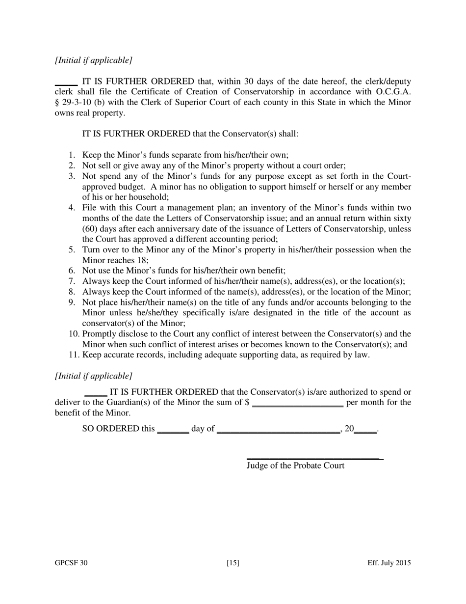 Form Gpcsf30 - Fill Out, Sign Online And Download Printable Pdf 