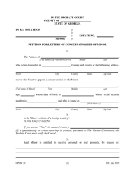 Form GPCSF30 Petition for Letters of Conservatorship of Minor - Georgia (United States), Page 3
