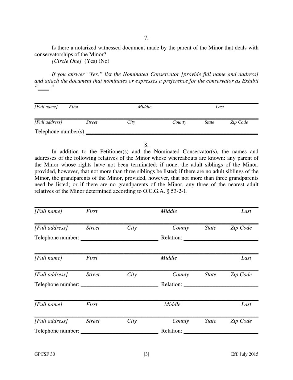 Form GPCSF30 - Fill Out, Sign Online and Download Printable PDF ...