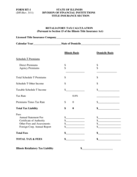 Document preview: Form RT-1 Retaliatory Tax Calculation - Illinois