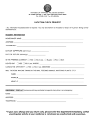 Document preview: Vacation Check Request - New Britain Township, Pennsylvania