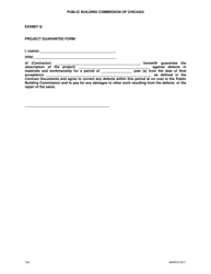 Document preview: Exhibit Q Project Guarantee Form - City of Chicago, Illinois