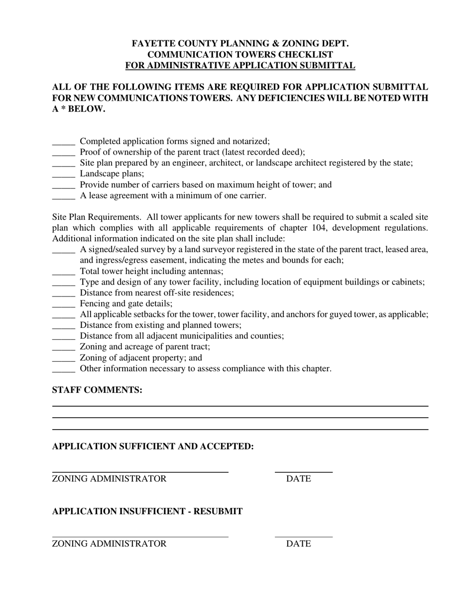 Administrative Application Request for Communications Tower Use - Fayette County, Georgia (United States), Page 3