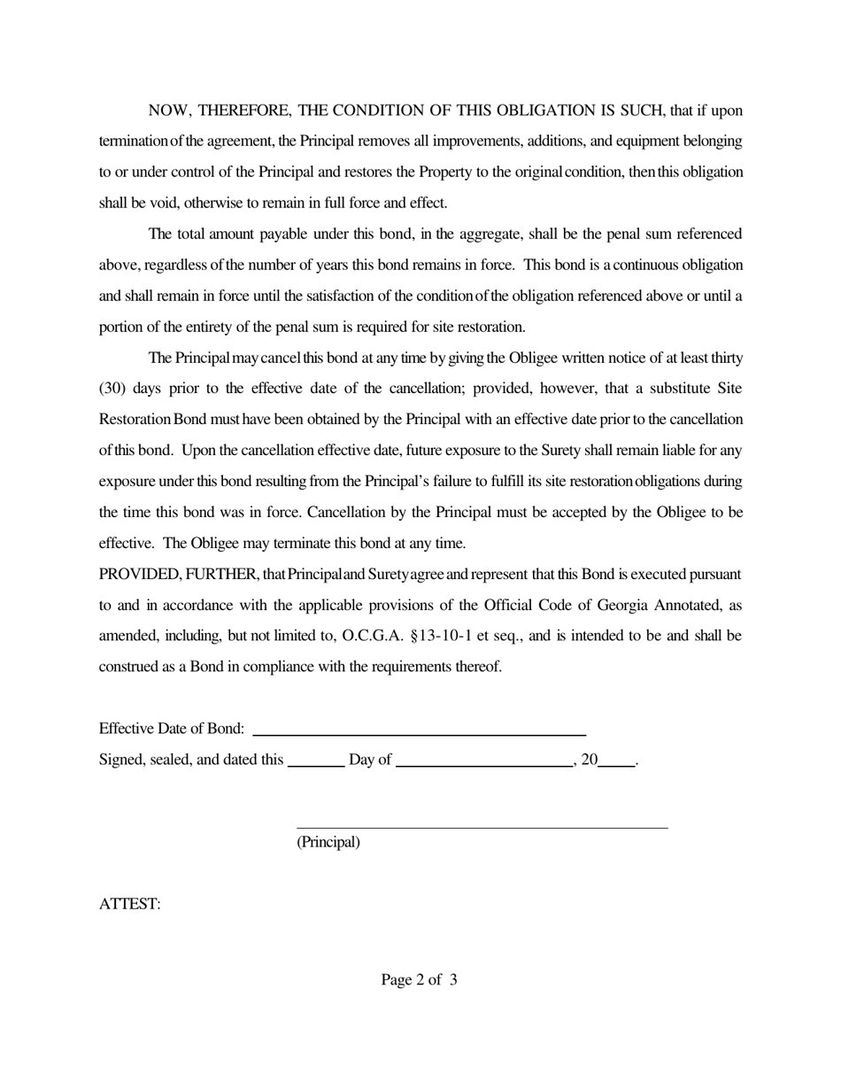 Site Restoration Bond - Fayette County, Georgia (United States), Page 2