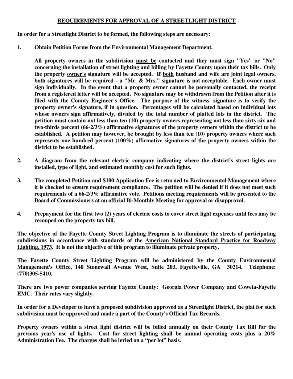 Petition for Street Lighting - Fayette County, Georgia (United States), Page 2
