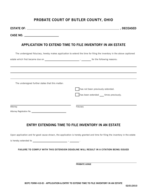 BCPC Form 410-EI  Printable Pdf