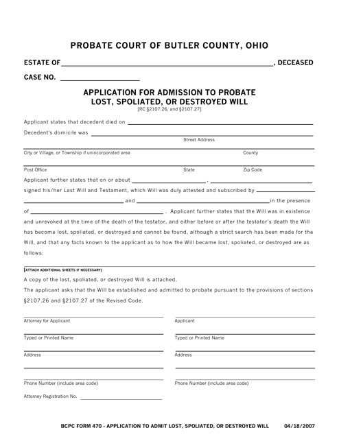 BCPC Form 470  Printable Pdf
