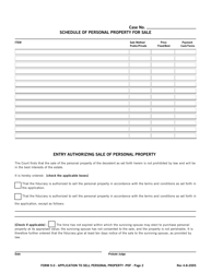 Form 9.0 Application to Sell Personal Property - Butler County, Ohio, Page 2