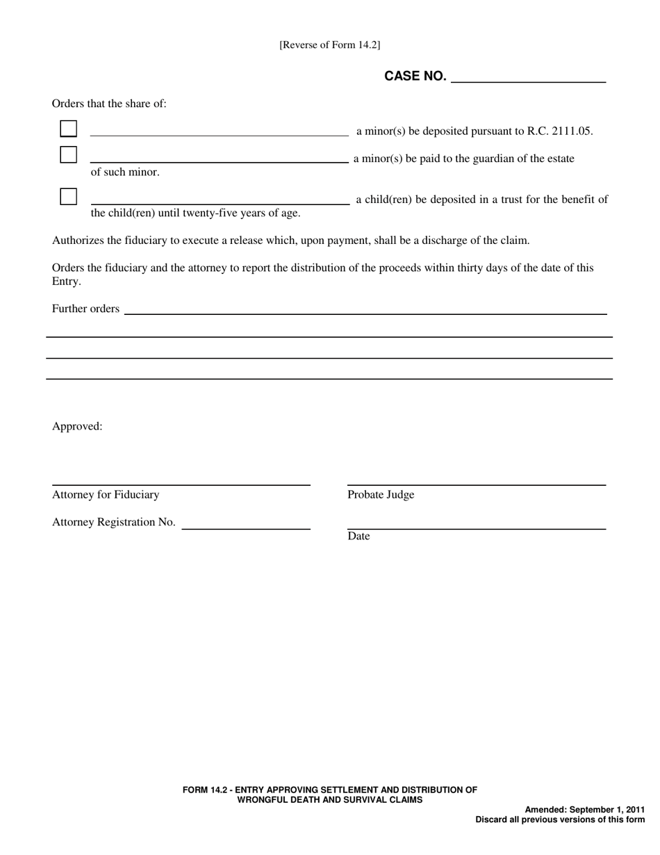 Form 14.2 - Fill Out, Sign Online and Download Fillable PDF, Butler ...