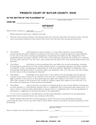 BCPC Form 308 Affidavit - Butler County, Ohio