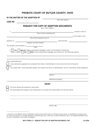 BCPC Form 317 Request for Copy of Adoption Documents - Butler County, Ohio