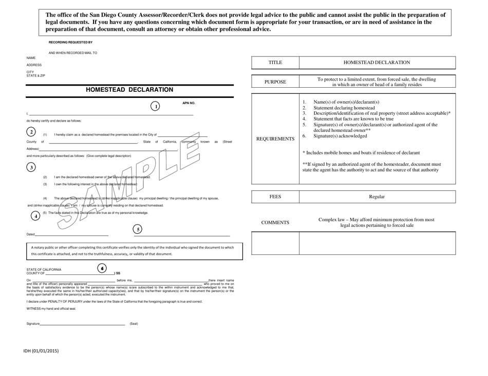 Download Instructions for Homestead Declaration PDF Templateroller