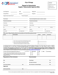 Request for Subcontractor Supplier/Subconsultant Approval (Rsa) - City of Chicago, Illinois, Page 2