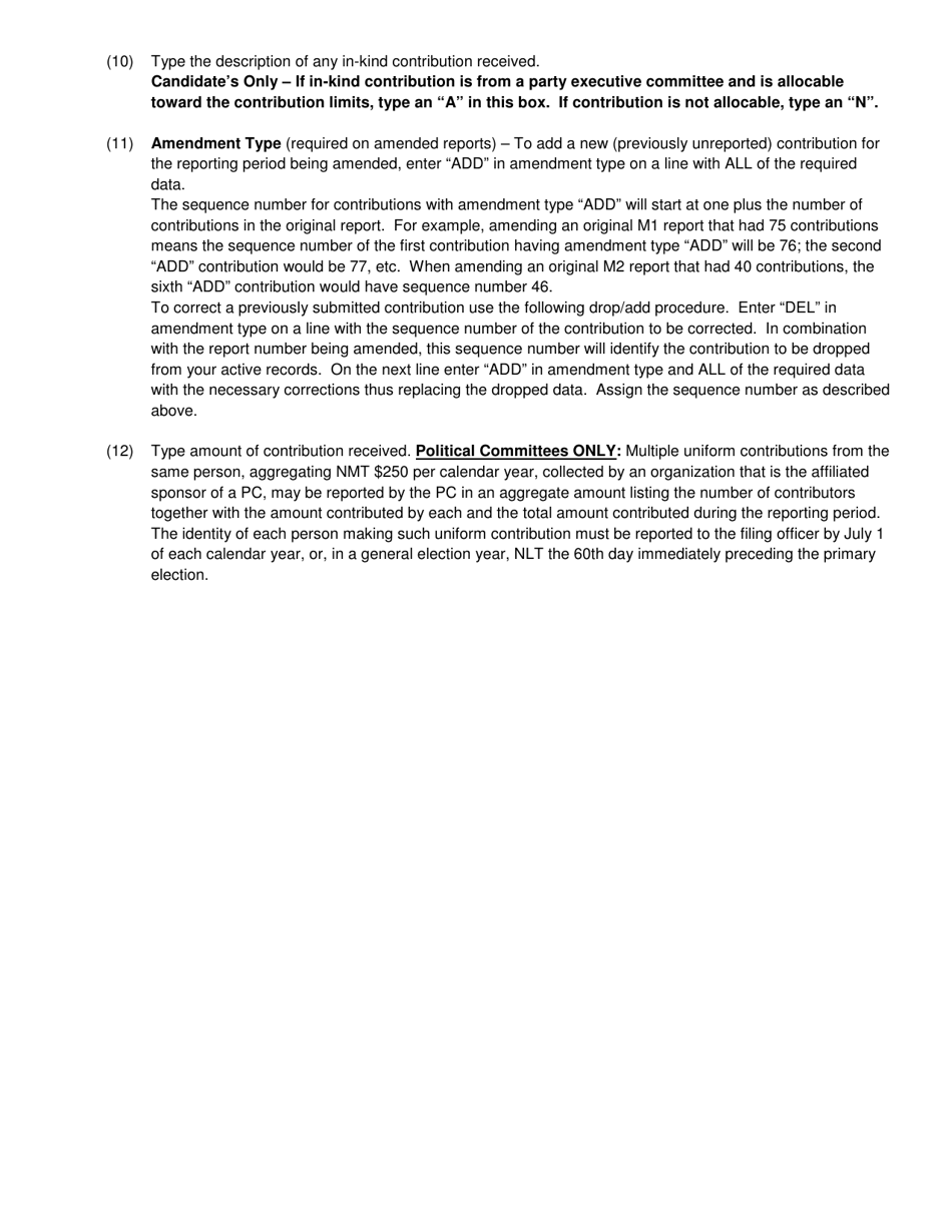 Form DS-DE13 Campaign Treasurers Report - Itemized Contributions - Florida, Page 3