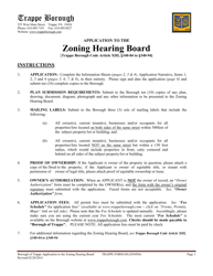 Document preview: Form 056 Zoning Hearing Board Application - Trappe Borough, Pennsylvania
