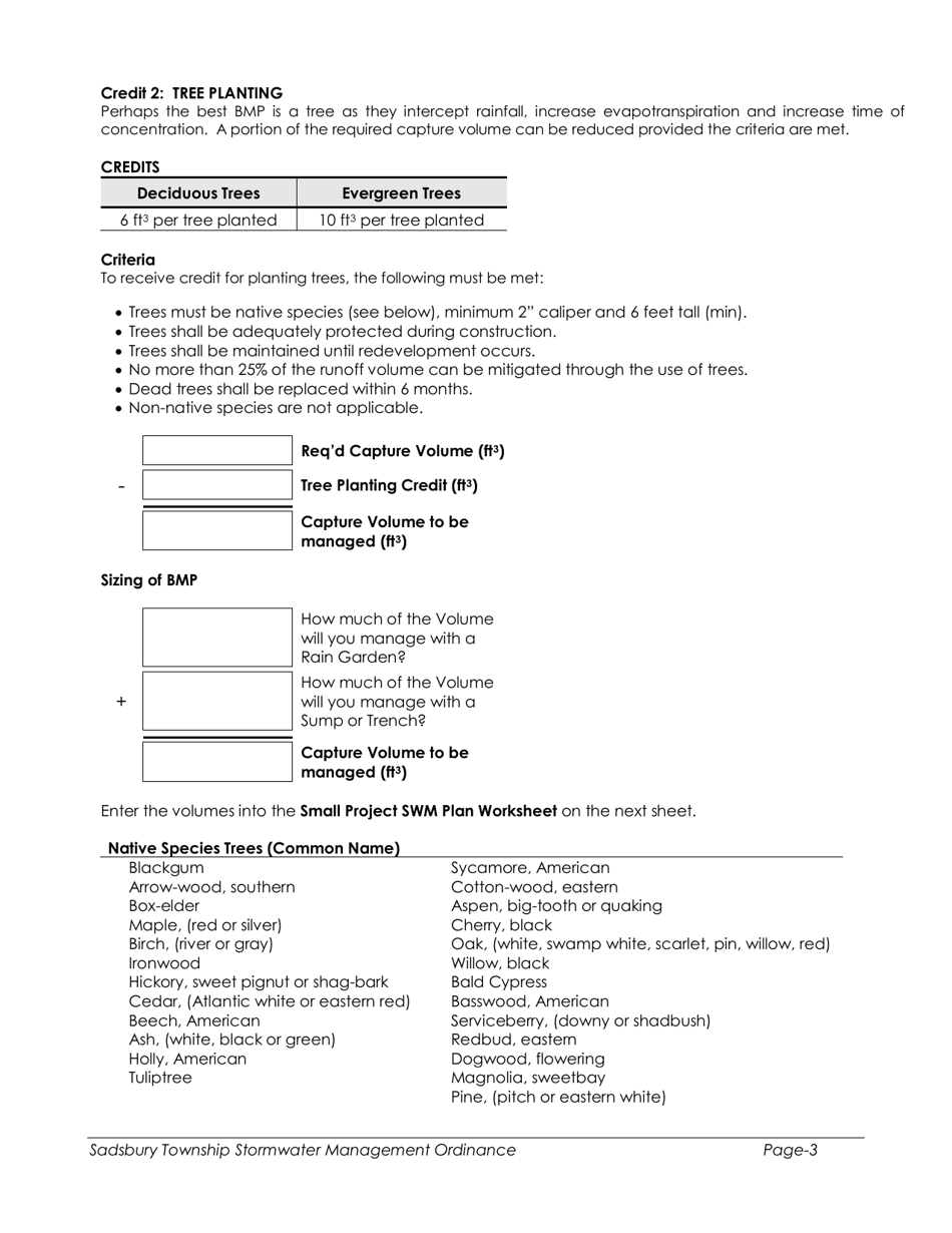 Small Project Stormwater Management Application - Sadsbury Township, Pennsylvania, Page 3
