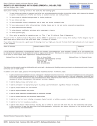 Form DS P304 &quot;Rights of Individuals With Developmental Disabilities&quot; - California