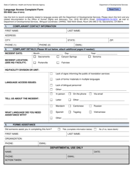 Form DS6022 &quot;Language Access Complaint Form&quot; - California
