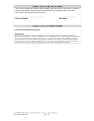 Form DFS-N1-1704 &quot;Change of Mailing Address or Contact Data - Individuals&quot; - Florida, Page 2