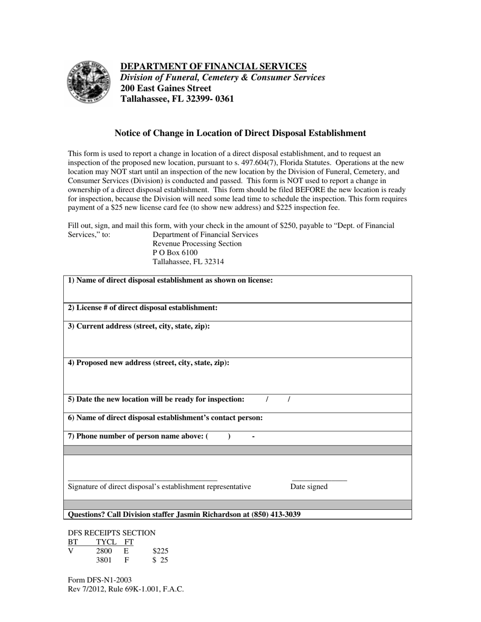 Form DFSN12003 Fill Out, Sign Online and Download Printable PDF