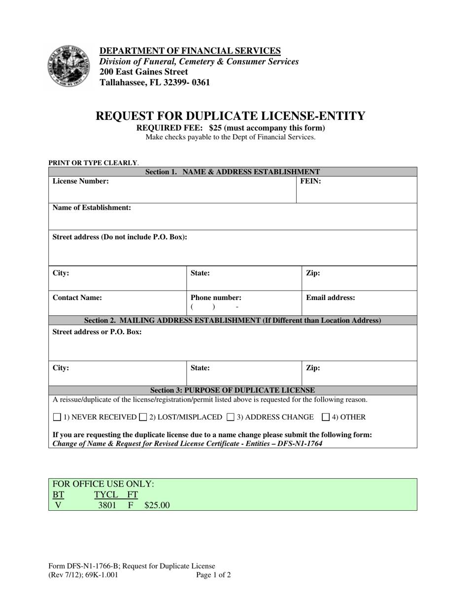 Form DFSN11766B Fill Out, Sign Online and Download Printable PDF