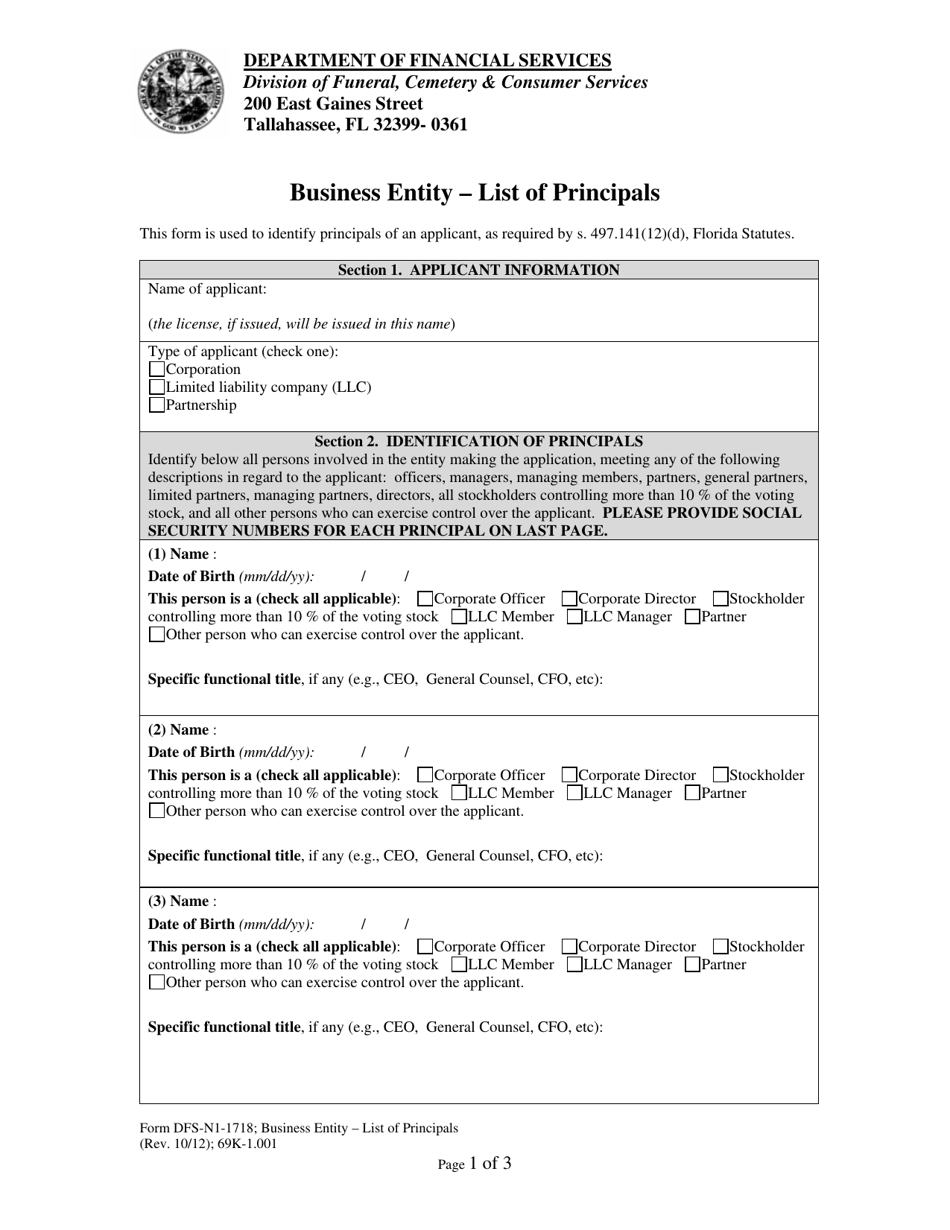 Form DFSN11718 Fill Out, Sign Online and Download Printable PDF, Florida Templateroller