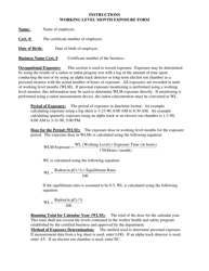 Form DH1834 Working Level Month Exposure Form - Radon Program - Florida, Page 2