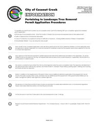 Landscape/Tree Removal Permit Application - City of Coconut Creek, Florida, Page 2