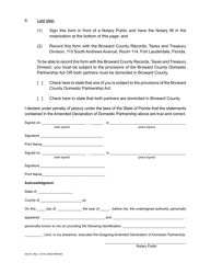 Form 404-61 Amended Declaration of Domestic Partnership - Broward County, Florida, Page 2