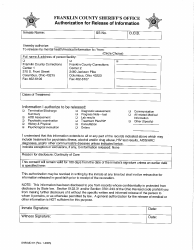 Document preview: Form SHR-MD-67 Fcso Medical Release of Information Form - Franklin County, Ohio