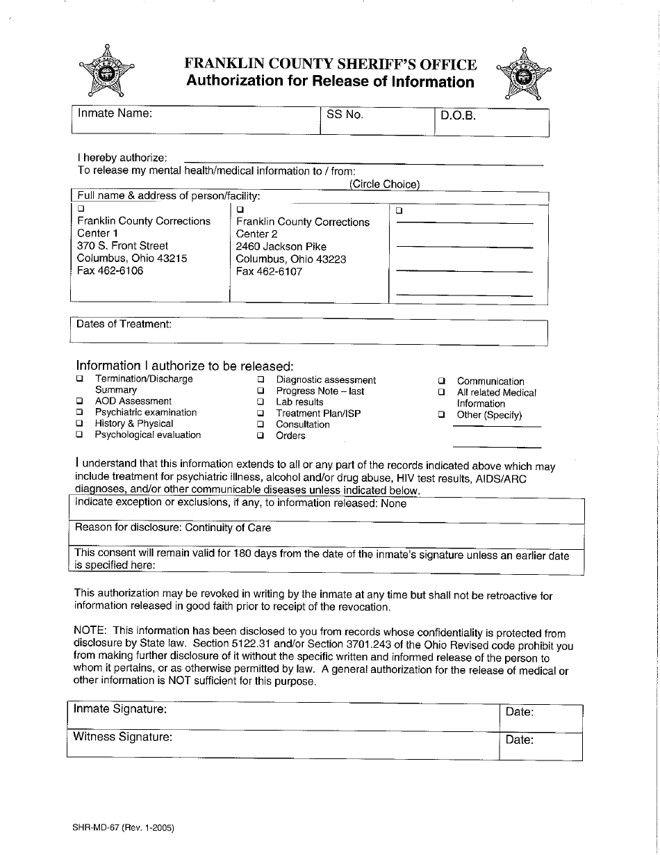 Form SHRMD67 Fill Out, Sign Online and Download Printable PDF